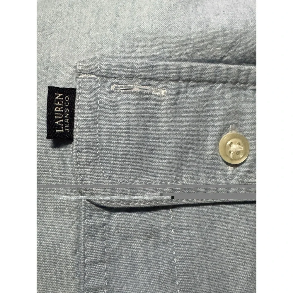 Vintage Lauren Jeans Co Ralph Lauren Chambray Utility Button Shirt Women M